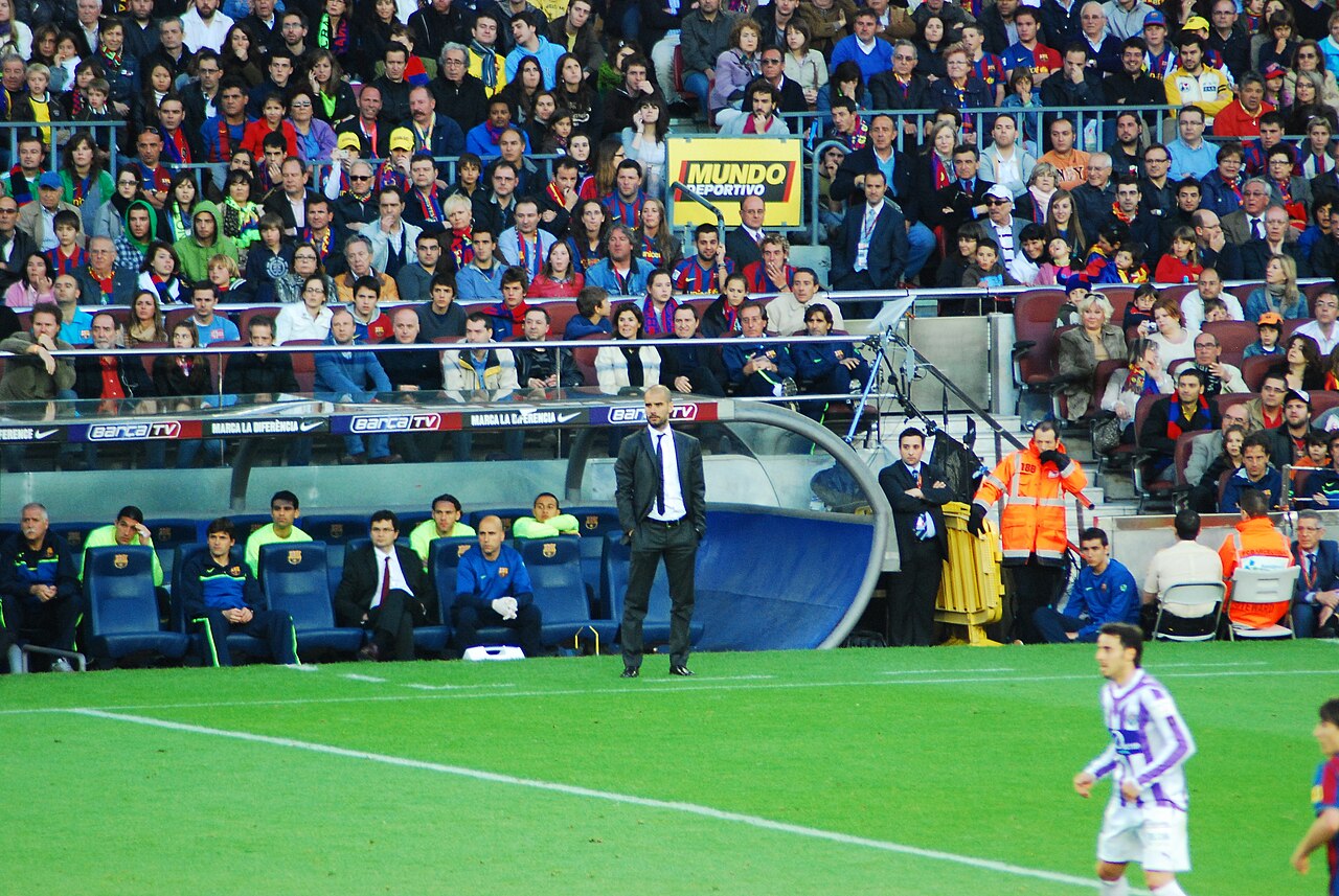 A soccer dugout beside the field, the covered bench where the coach and substitutes sit during a match